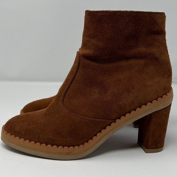 See By Chloe Stasya Ankle Bootie with Scallop Edge & Zip Sides Size 36 - Picture 1 of 16